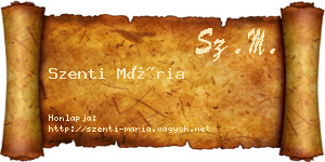 Szenti Mária névjegykártya