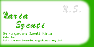 maria szenti business card